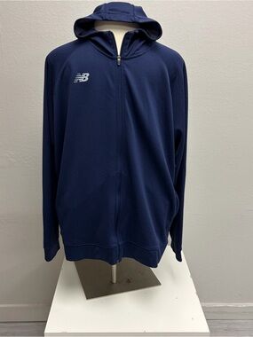 New Balance Navy Full-Zip Hooded Sweatshirt